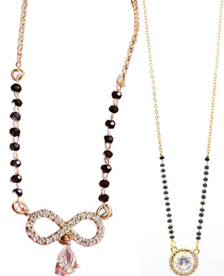 Temora Designer Stylish Mangalsutra Tanmaniya Necklace for women Brass, Alloy Mangalsutra