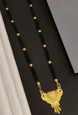 KIYUZON ENTERPRISE 24' INCH 1 GRAM GOLD PLETED MANGALSUTRA FOR WOMEN & GIRLS. Brass Mangalsutra