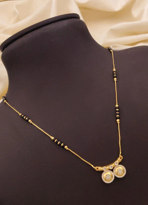 S K D J Wati Mangalsutra Tanmaniya Gold Vati Mangalsutra For Women chain(18 inch, Brass Mangalsutra