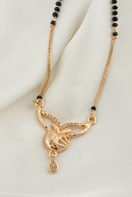 MAME CREATION Traditional Gold Plated AD Diamond Mangalsutra for Women Alloy Mangalsutra