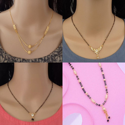 Dency Stylish Gold Plated Daily Wear Mangalsutra For Women Alloy Mangalsutra