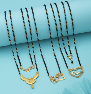 VEMISHTI Gold Mangalsutra For women Stylish Brass Mangalsutra Brass, Crystal Mangalsutra