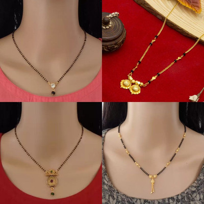 RAMDEV ART FASHION JEWELLERY Alloy Gold-plated Gold Jewellery Set(Pack of 4)