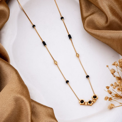 NIMITCREATION Classic Gold Finish Mangalsutra for Women – Lightweight Traditional Design Brass Mangalsutra