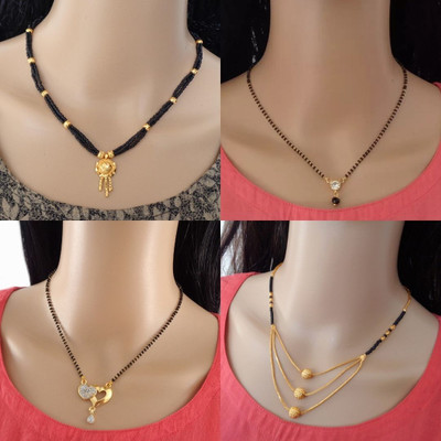 Dency Daily wear Alloy Gold Plated Mangalsutra For Women and Girls Alloy Mangalsutra