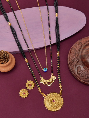 jizshou Brass Gold-plated Gold Jewellery Set(Pack of 2)