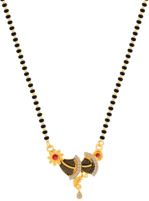 Shreenathji Jewellers Traditional Gold Plated Black Beads Mangalsutra for Women Alloy Mangalsutra