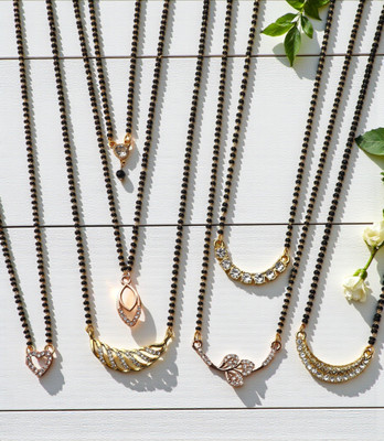 ELCETRATD JEWELLERY shimmering beautiful tanmaniya PACK OF 7 combo for women Alloy Mangalsutra