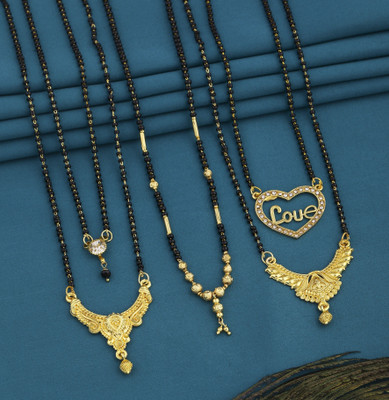 VEMISTHI Gold Mangalsutra For women Stylish Brass Mangalsutra Brass, Crystal Mangalsutra