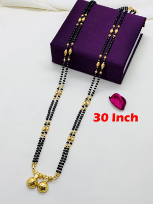 Hitarth Fashion Jewellery HFJ - One Gram PartyWear Long Vati Mangalsutra (Length 30 inch) Brass Mangalsutra