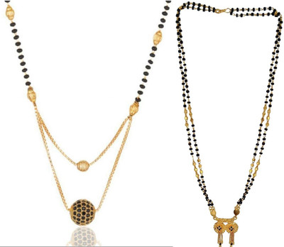 HEM RUPA Simple Elegant Gold Black Mangalsutra Alloy Mangalsutra