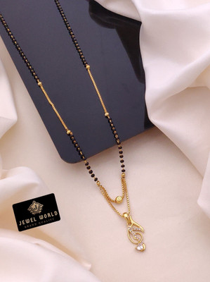 Jewel WORLD N letter mangalsutra 18 Inch short name alphabet mangalsutra for women Alloy, Brass Mangalsutra