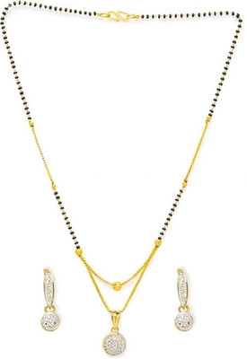 Anamya Alloy Gold-plated Black Jewellery Set(Pack of 1)