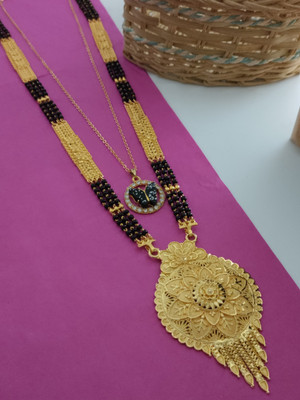 BJ FASHION Brass Gold-plated Gold, Pink Jewellery Set(Pack of 1)