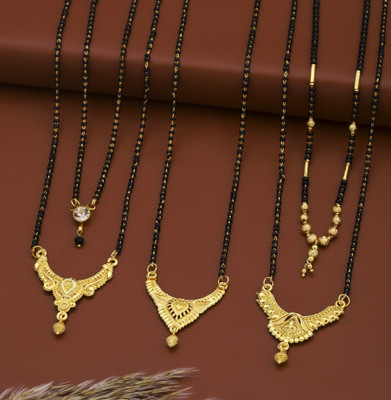 VEMISHTI Gold Mangalsutra For women Stylish Brass Mangalsutra Brass Mangalsutra