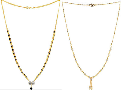 HEM RUPA Simple Elegant Gold Black Mangalsutra Alloy Mangalsutra