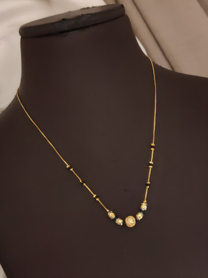 EiVAA Latest & Trending Design Beautiful Simple Gold with Black Beads and Minimalist Alloy Mangalsutra