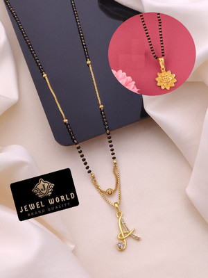 Jewel WORLD COMBO A name letter mangalsutra 18 Inch short for women Alloy, Brass Mangalsutra