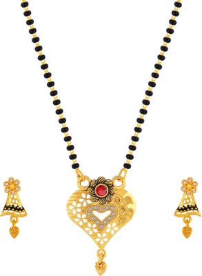 SILVER SHINE Alloy Gold-plated Gold, Black Jewellery Set(Pack of 1)