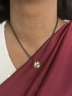 Digital Dress Room (Wear it 2 ways) Reversible Rose Gold Magnet Heart Locket Short Mangalsutra Brass Mangalsutra