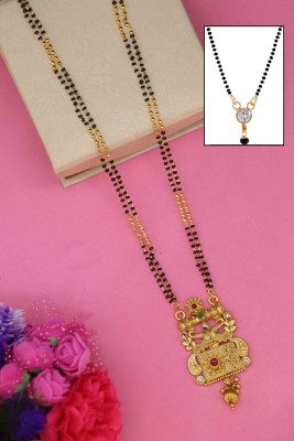 CLONEO Gold Plated 24 Inch Mangalsutra with Diamond Pendant 18 Inch Mangalsutra Combo Alloy Mangalsutra