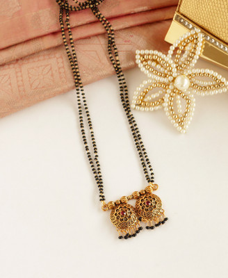 Varanya Creations Traditional Gold Plated Double Pendant Mangalsutra Alloy Mangalsutra