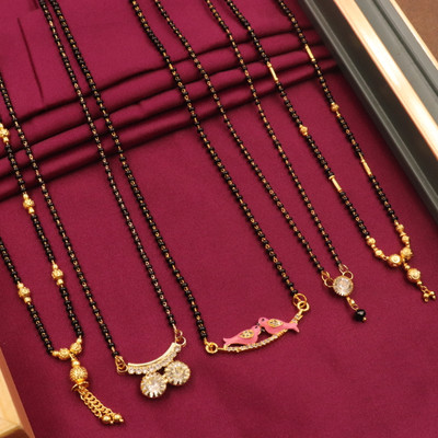 H R SALES IMITATION BAZAAR NEW FANCY MANGALSUTRA COMBO FOR WOMENS Alloy Mangalsutra