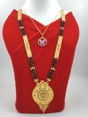 BJ FASHION Brass Gold-plated Multicolor, Pink Jewellery Set(Pack of 1)