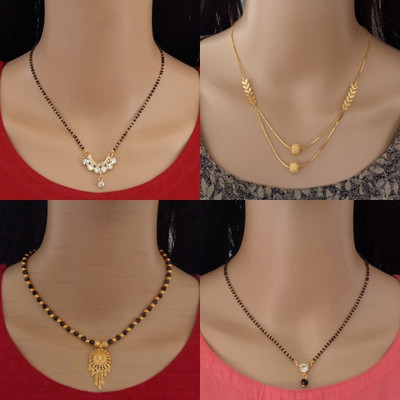 RAMDEV ART FASHION JEWELLERY New Jewelery Gold Plated Mangalsutra For Women and Girls Alloy Mangalsutra