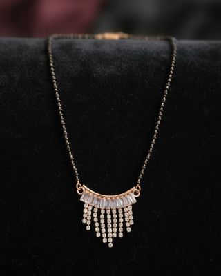 Estyle Designer Half-Moon Pattern Tanmaniya Necklace Brass Mangalsutra