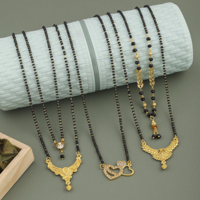 VEMISHTI Gold Mangalsutra For women Stylish Brass Mangalsutra Brass, Crystal Mangalsutra