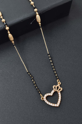 Meira Jewellery Gold Plated Designer Minimal Mangalsutra for Women Alloy Mangalsutra