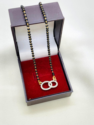Temora American Diamond Short Mangalsutra For Women Brass Mangalsutra