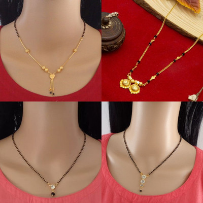 RAMDEV ART FASHION JEWELLERY Daily wear Alloy Gold Plated Mangalsutra For Women and Girls Alloy Mangalsutra