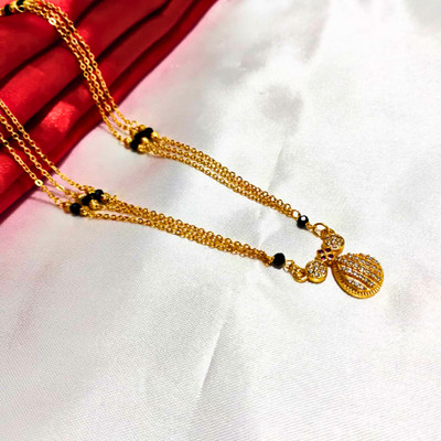 Wyndsell Wyndsell Gold-Plated Single Vati Mangalsutra for Women Stylish Daily Wear Alloy Mangalsutra