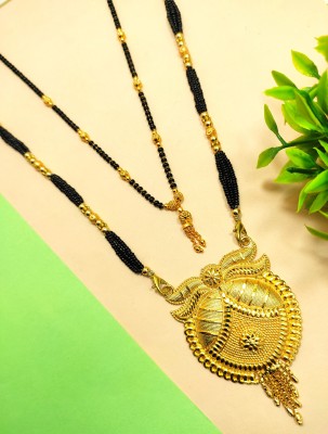 Divyanshi Collection Combo Pack Of 2 Gold Plated Mangalsutra Brass Mangalsutra