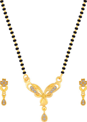 SILVER SHINE Alloy Gold-plated Gold, Black Jewellery Set(Pack of 1)