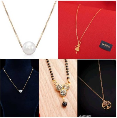 Jewel Knot White Pearl/Motti Fancy Chain Gold-plated Plated Alloy Necklace