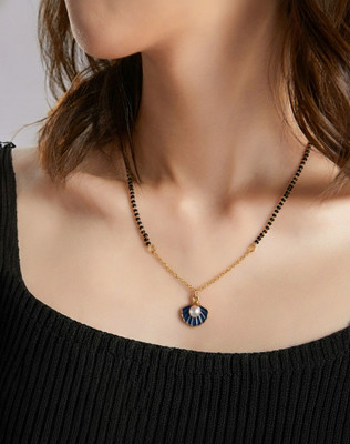 Mahitex Beautiful Daily Wear Rama color shell Pendant Mangalsutra Alloy Mangalsutra