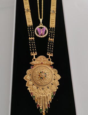 Rohit Fashion Traditional Gold Matte Plated Mangalsutra With Pendant Set For Women's Wear Brass Mangalsutra