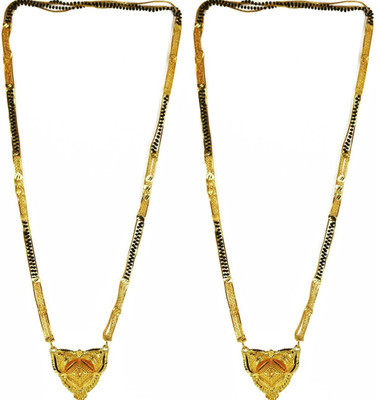 HEM RUPA Simple Elegant Gold Black Mangalsutra Alloy Mangalsutra