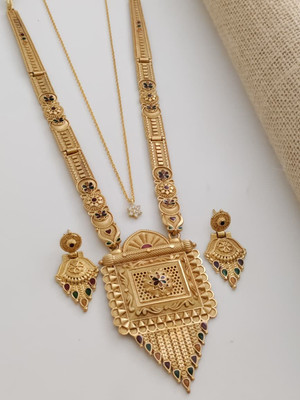 Yuktira Collection Brass Gold-plated Gold Jewellery Set(Pack of 1)