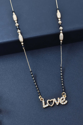 Meira Jewellery Gold Plated Designer Minimal Mangalsutra for Women Alloy Mangalsutra