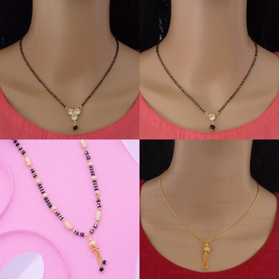Dency Stylish Gold Plated Daily Wear Mangalsutra For Women Alloy Mangalsutra
