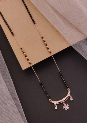 JETWAL Latest and Trending Design Rose Gold Plated Mangalsutra Brass Mangalsutra