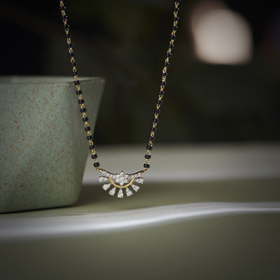 Temora American Diamond Mangalsutra for Women by Temora Brass Mangalsutra