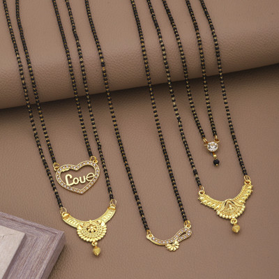 VEMISHTI Gold Mangalsutra For women Stylish Brass Mangalsutra Brass, Crystal Mangalsutra