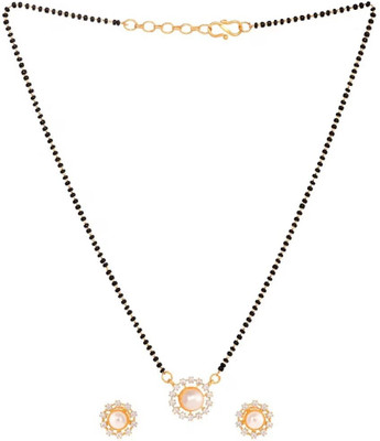 JETWAL Alloy Gold-plated White Jewellery Set(Pack of 1)
