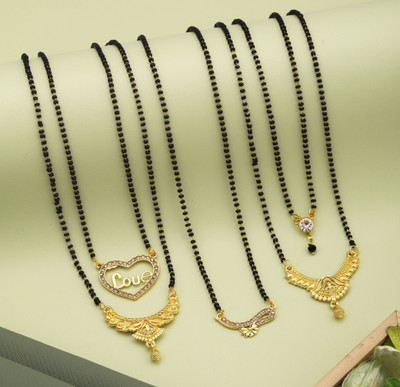 VEMISTHI Brass, Crystal Mangalsutra