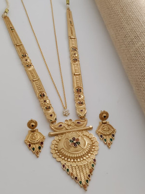 Bhagavati creation Brass Gold-plated Gold Jewellery Set(Pack of 2)